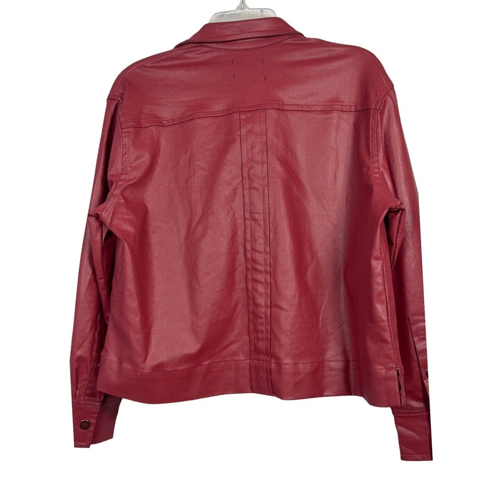 KUT from the Kloth Remy Jacket, Faux Red Leather Jacket, Relaxed Fit, Size Small - Picture 3 of 9